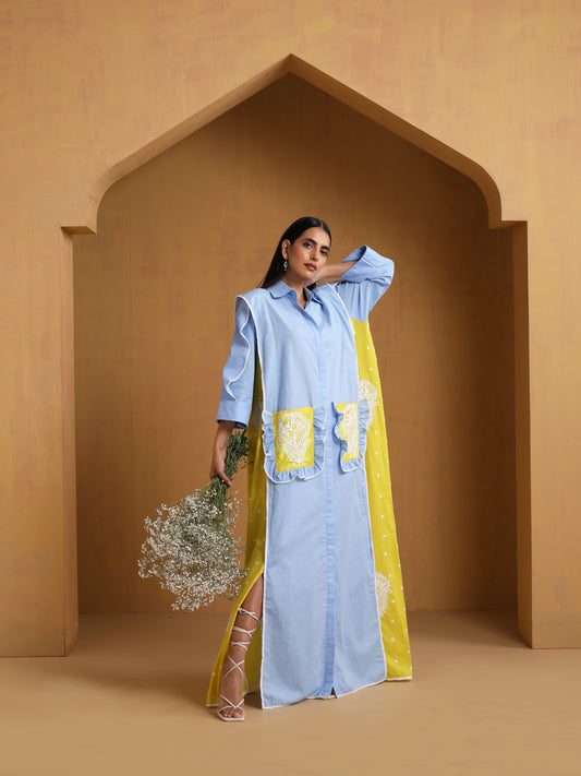 Sehar Neon & Ice Blue Dress