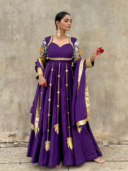 Rang Purple Anarkali Suit Set