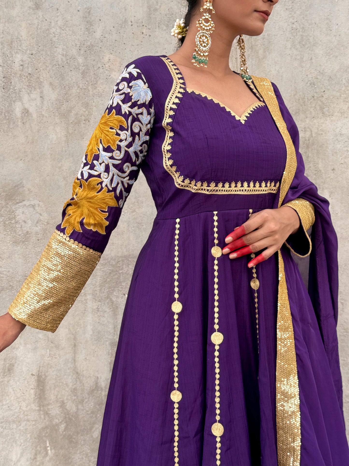 Rang Purple Anarkali Suit Set