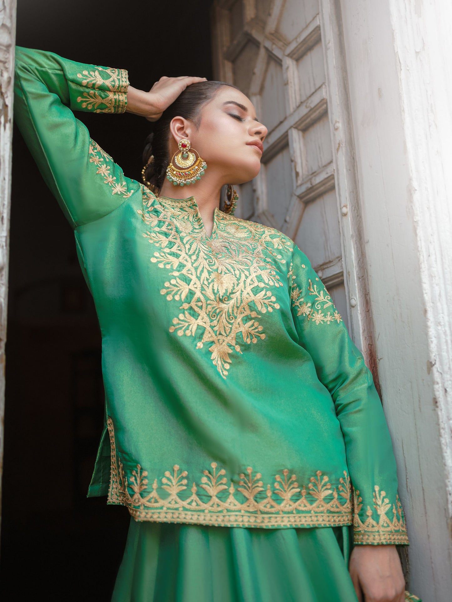 Ghazal Green Lehenga