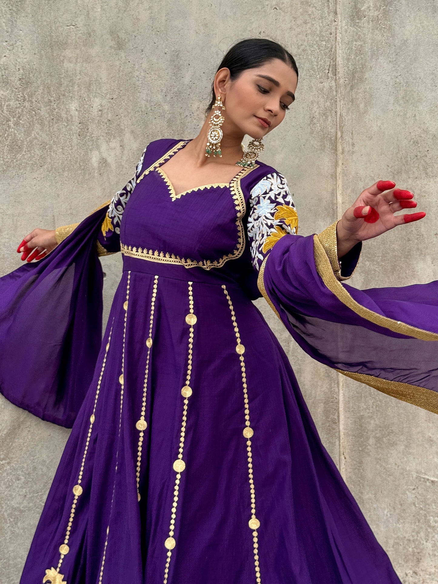 Rang Purple Anarkali Suit Set