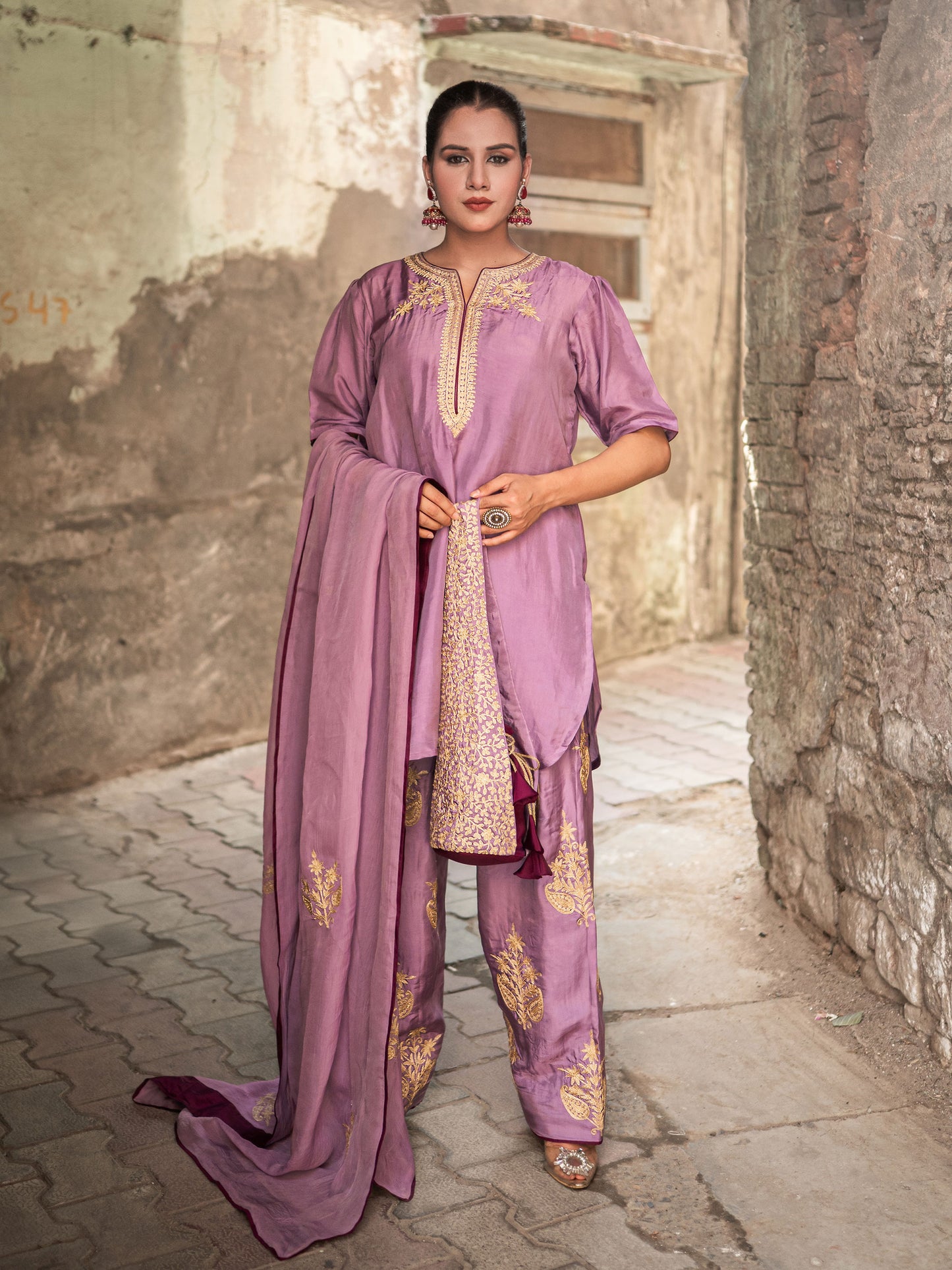 Ghazal Purple Suit Set