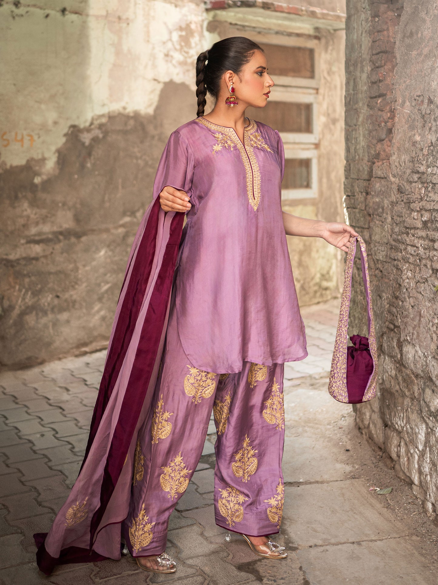 Ghazal Purple Suit Set