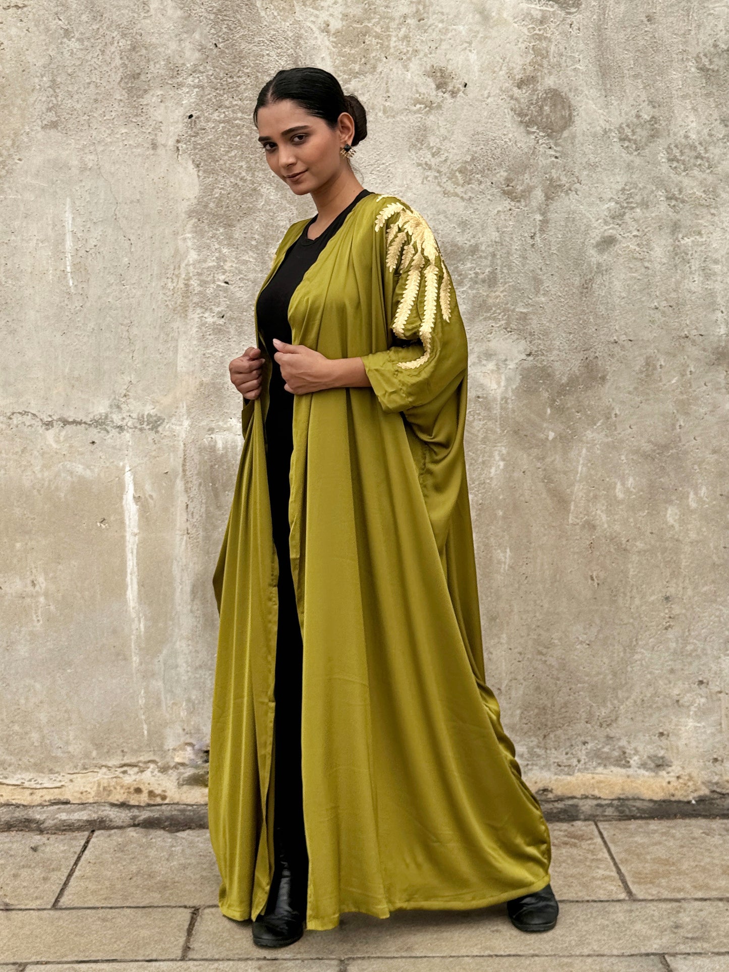 Rang Mehandi Green Abaya