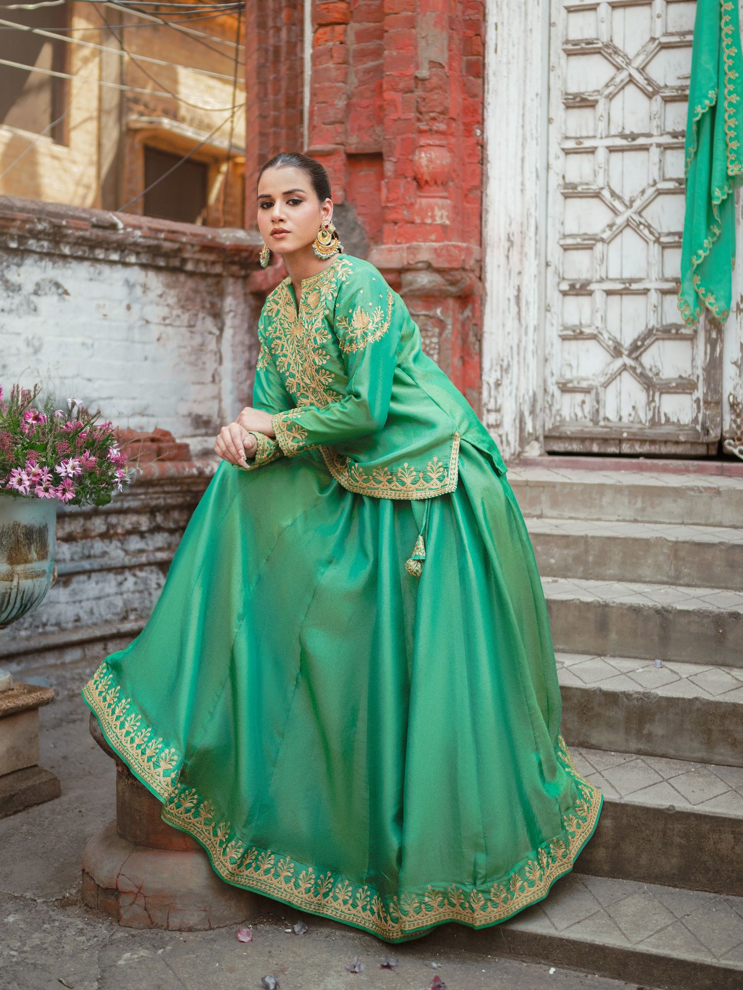 Ghazal Green Lehenga