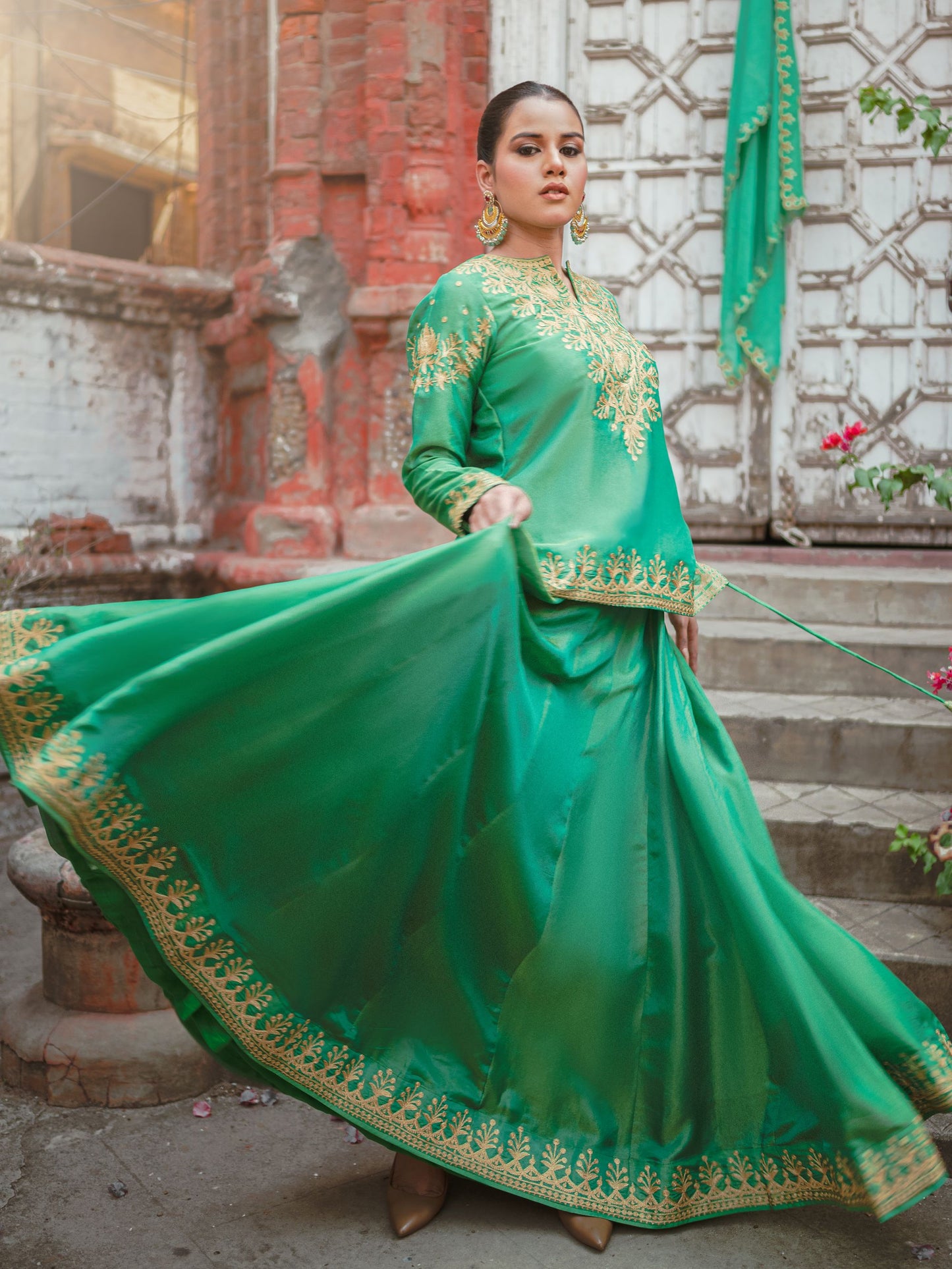 Ghazal Green Lehenga