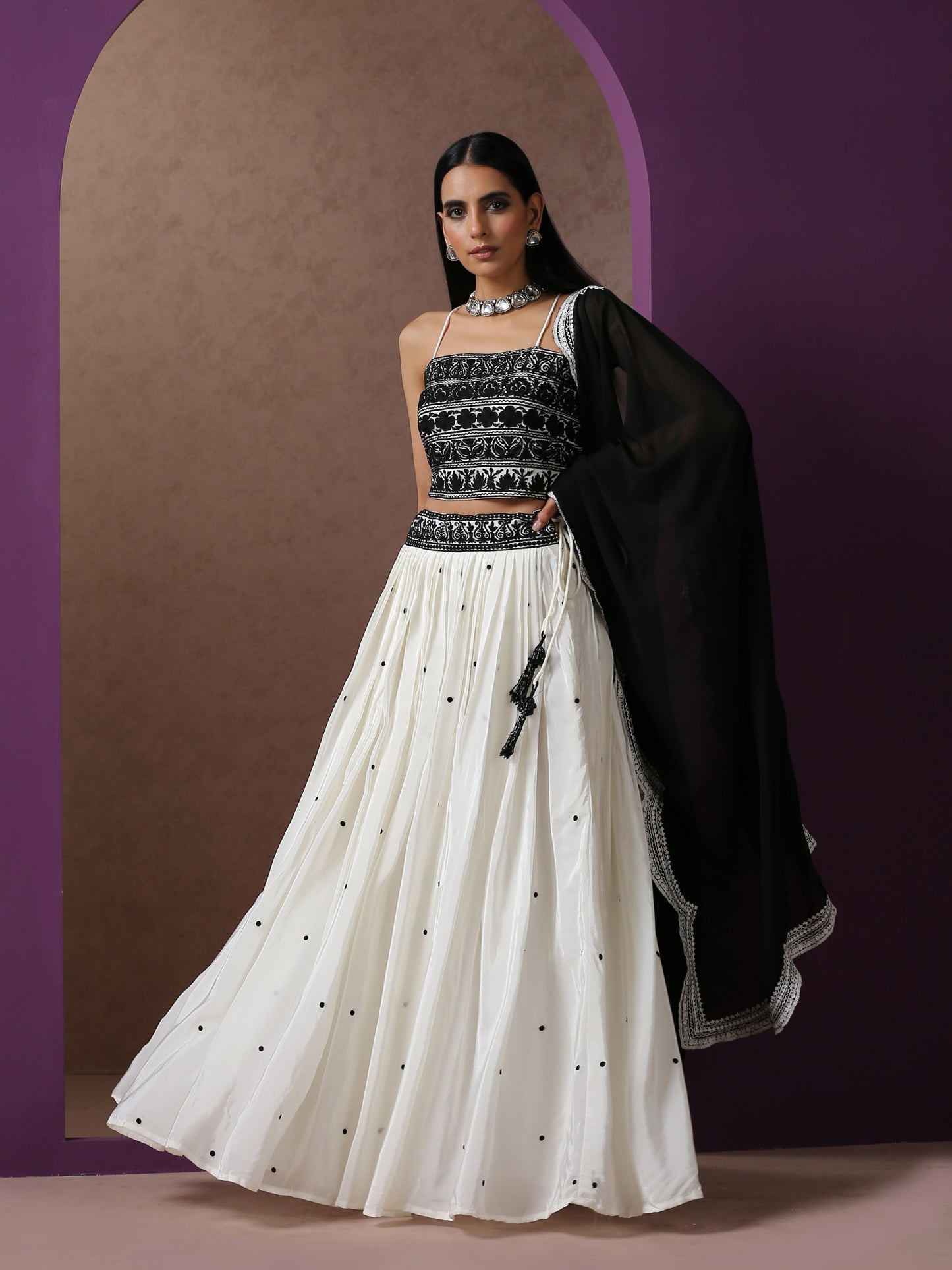 Jashn Black & White Lehenga