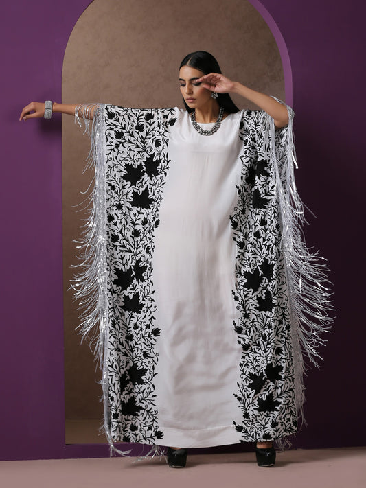 Jashn White & Black Kaftan