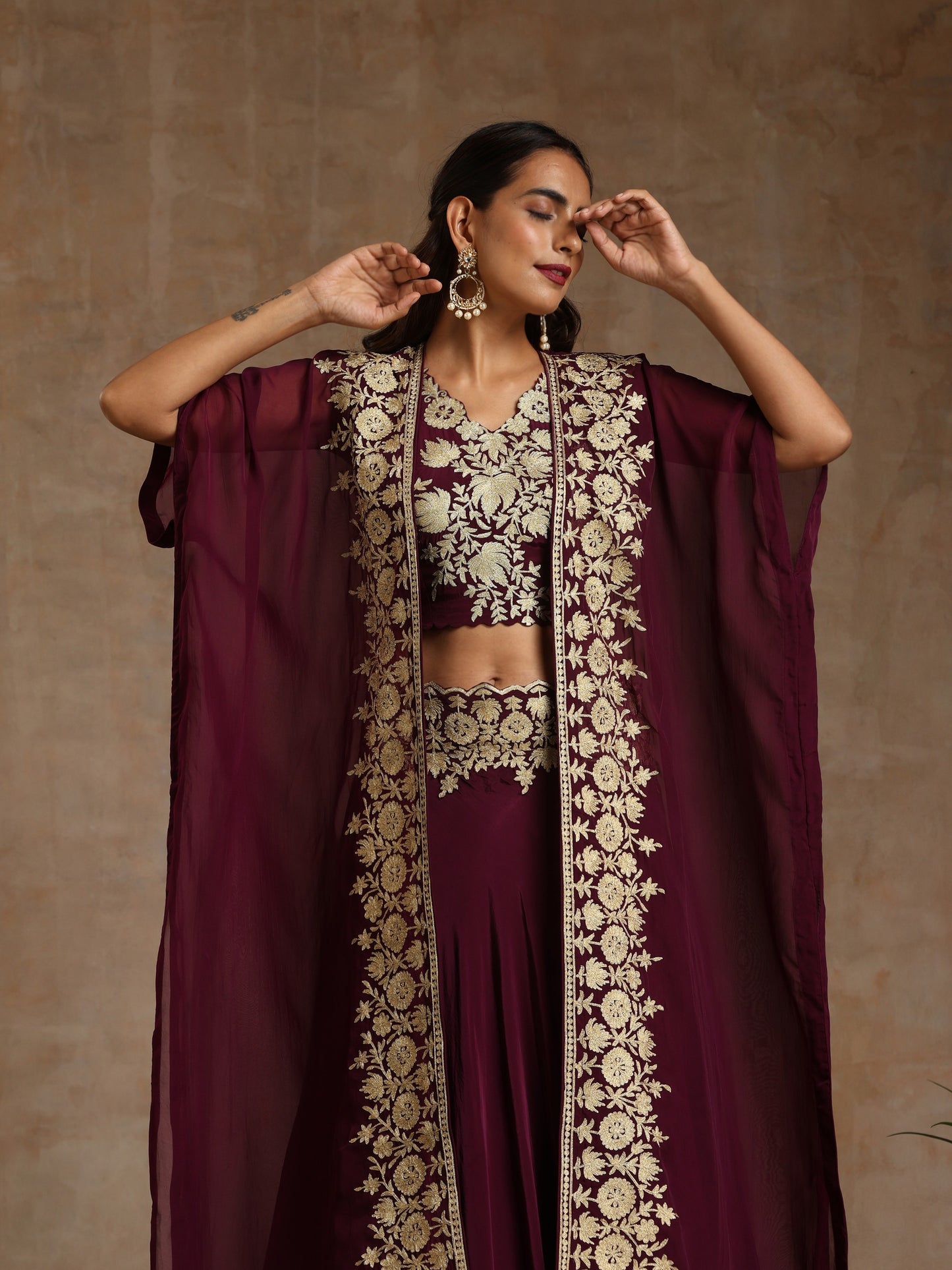 Bandhan Lehenga with Cape