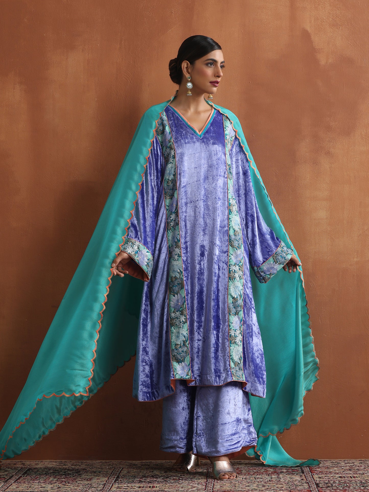 Nishat Purple Blue Suit Set