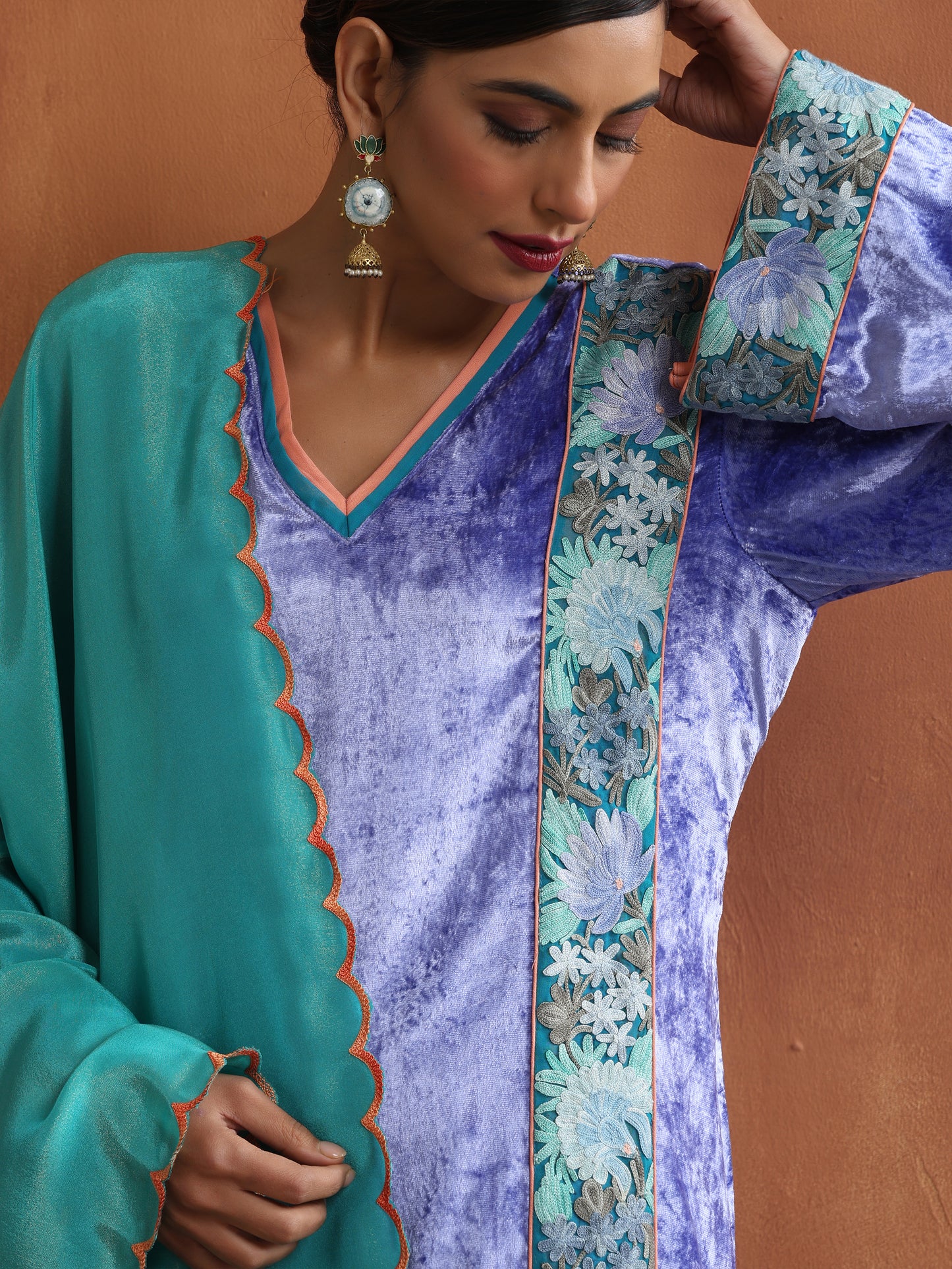 Nishat Purple Blue Suit Set