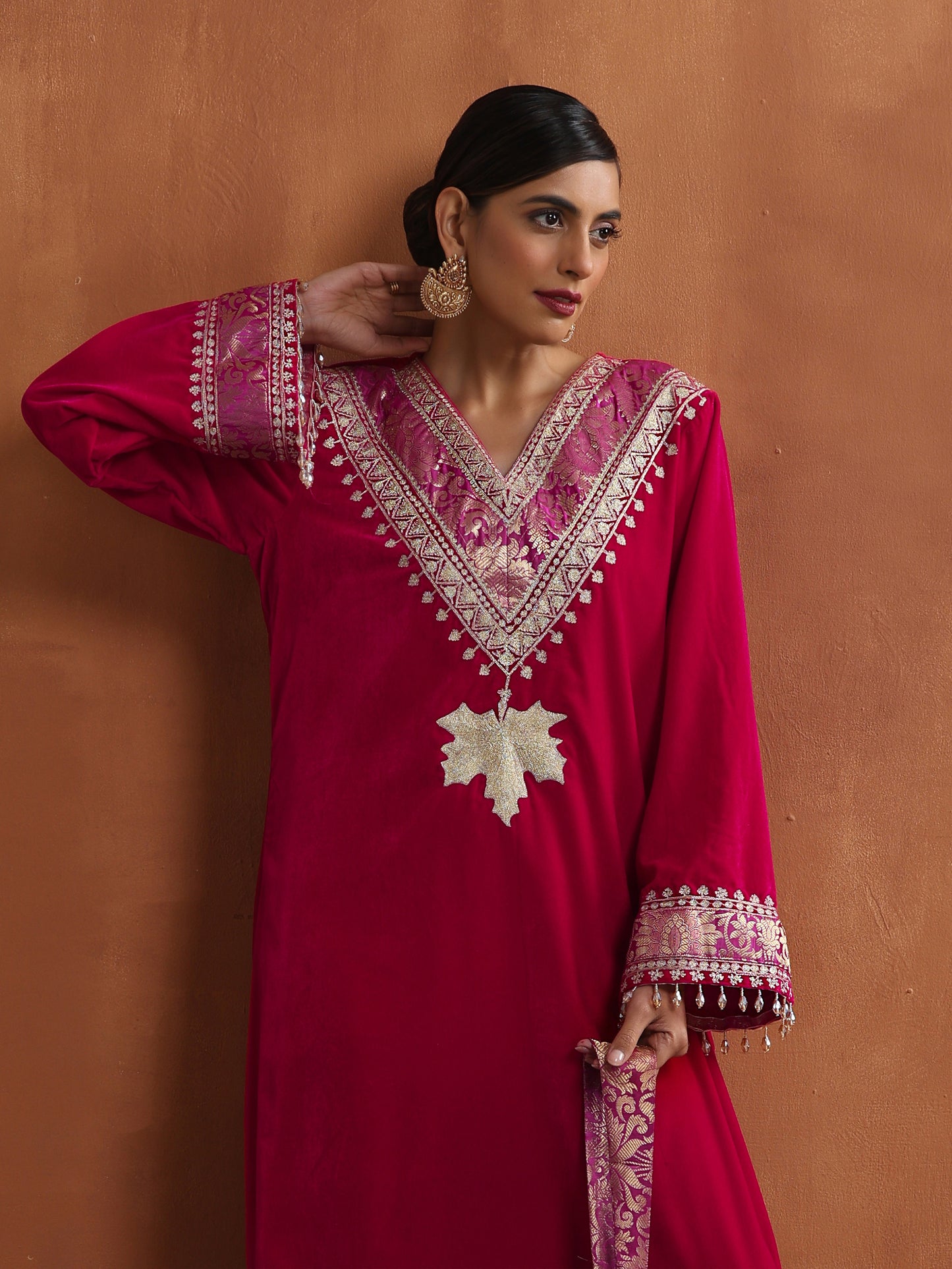 Nishat Hot Pink Kaftan