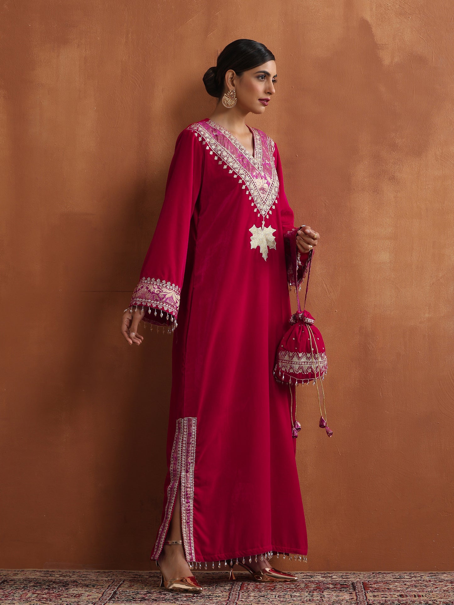 Nishat Hot Pink Kaftan