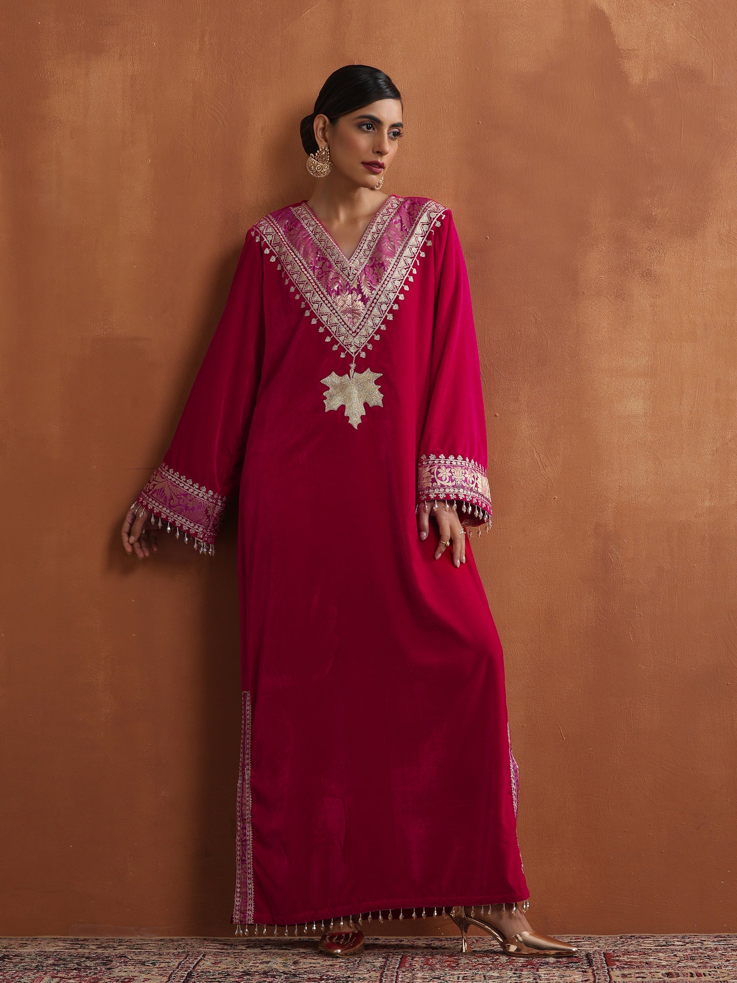 Nishat Hot Pink Kaftan