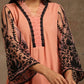 Aghaaz Black & Peach Suit Set