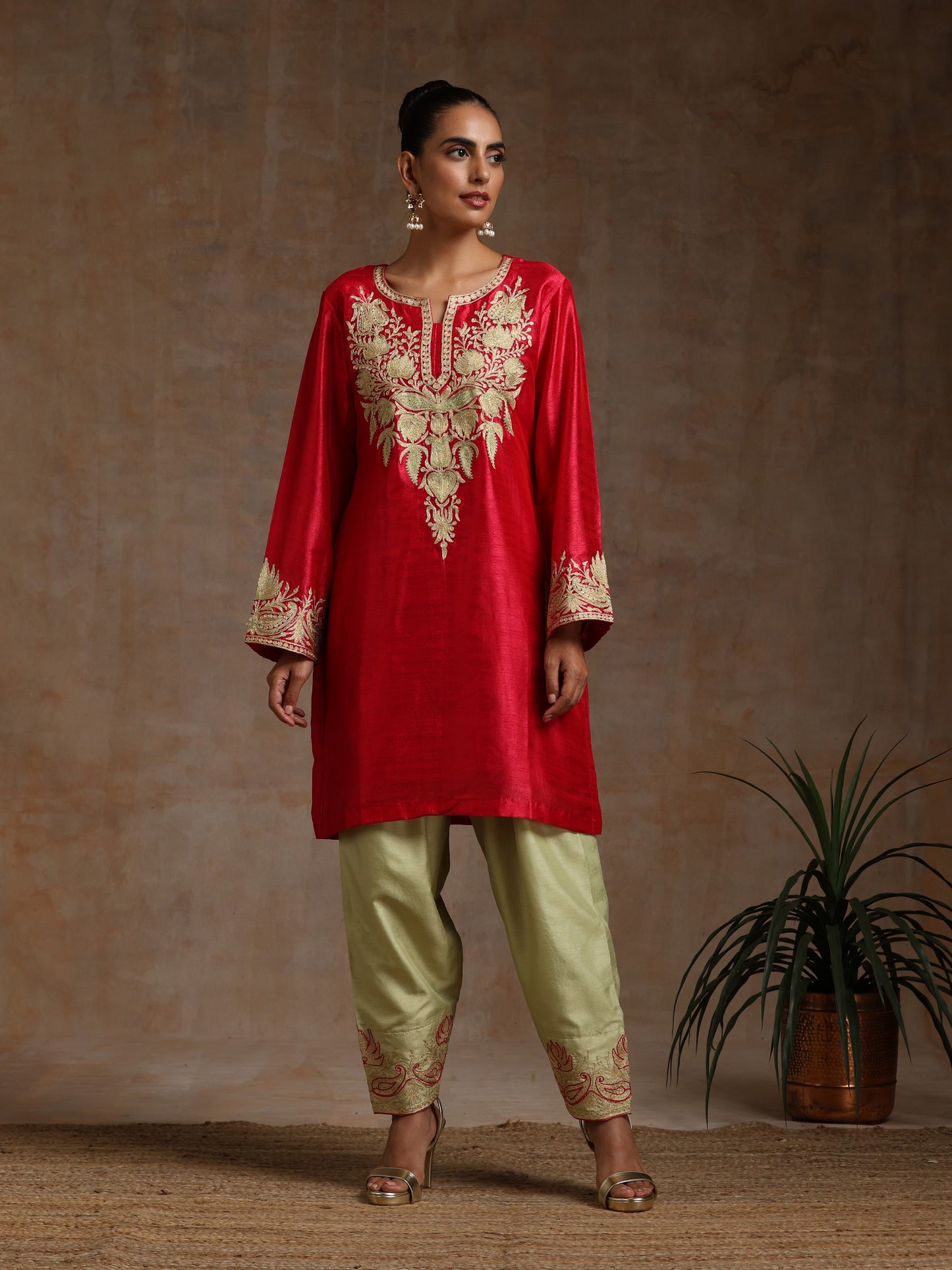 Bandhan Red & Green Suit Set