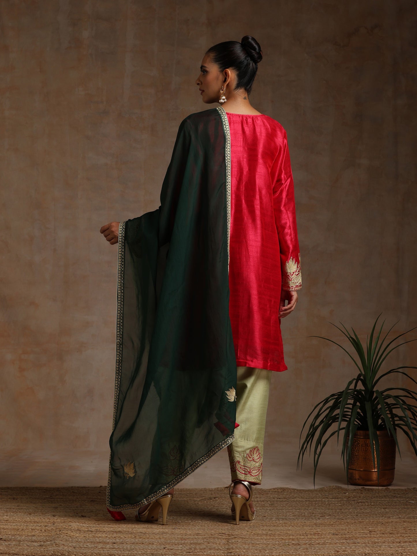 Bandhan Red & Green Suit Set