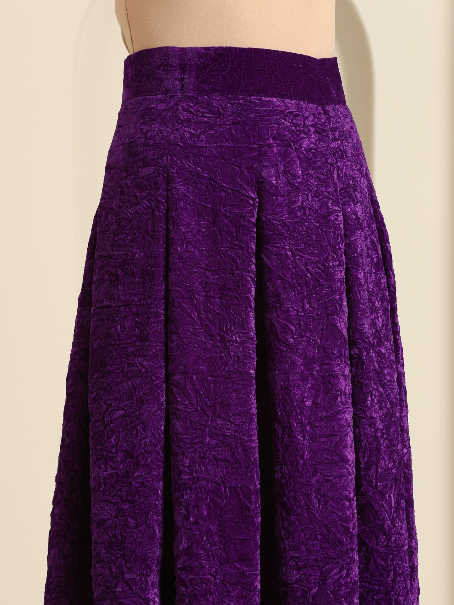 Sheen Crush Velvet Purple Skirt