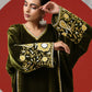 Makhmal Green Pheran Set