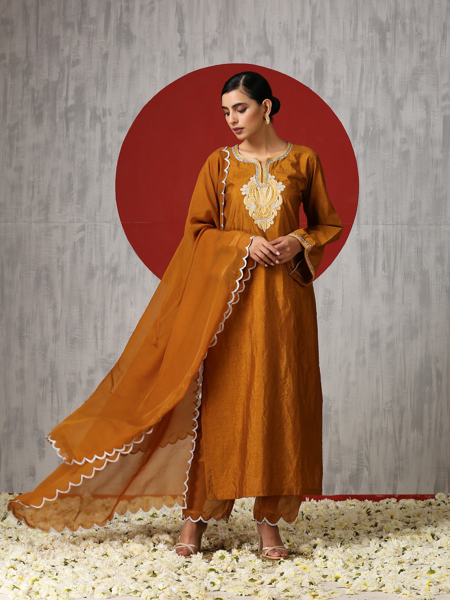 Jashn Silk Suit with Organza Dupatta