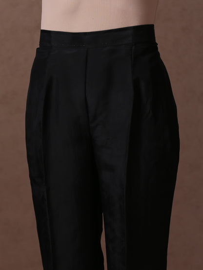 Makhmal Black Velvet Suit Set
