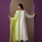 Makhmal Neon & White Suit Set