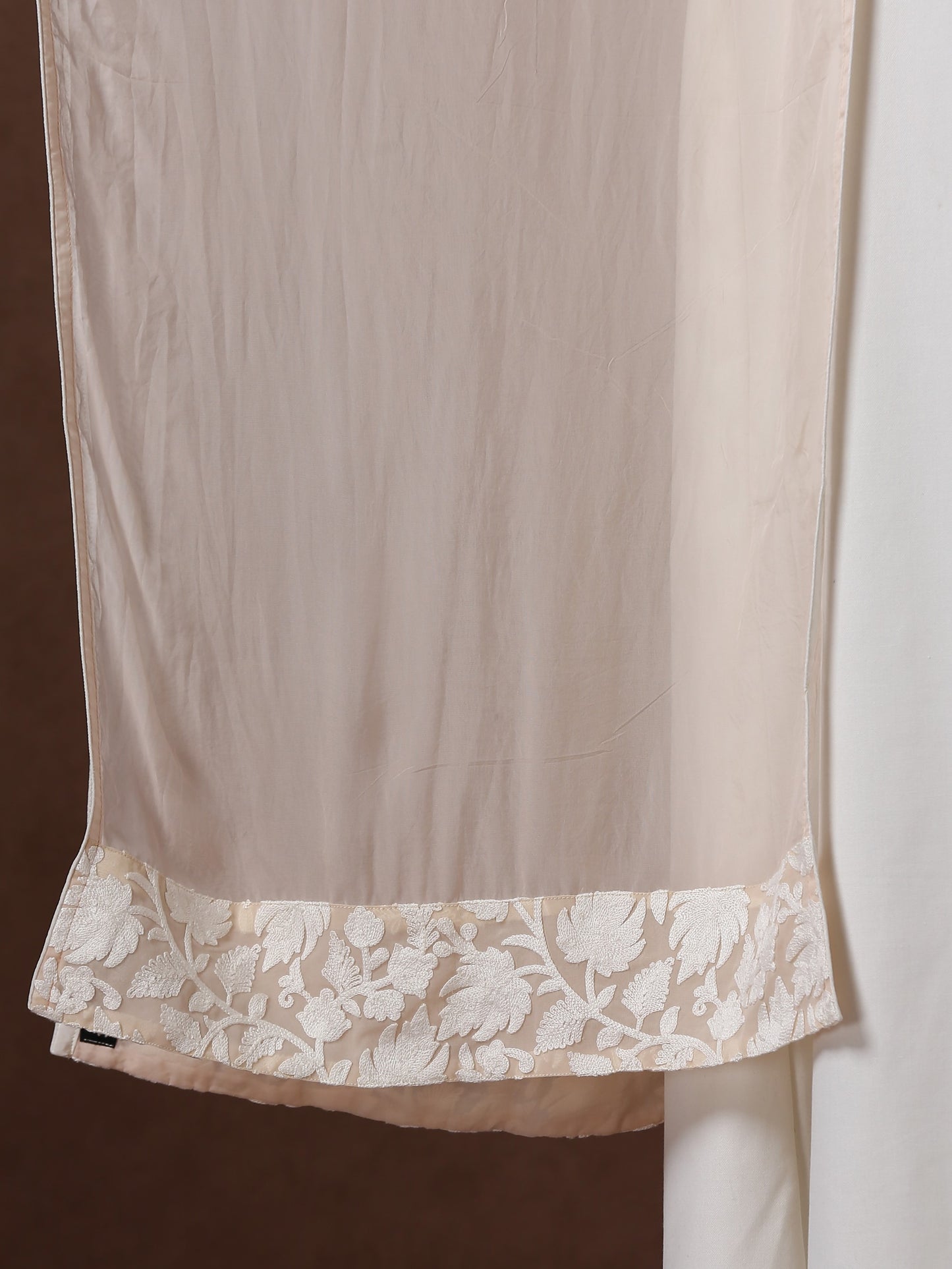 Bahaar Organza Cream Stole