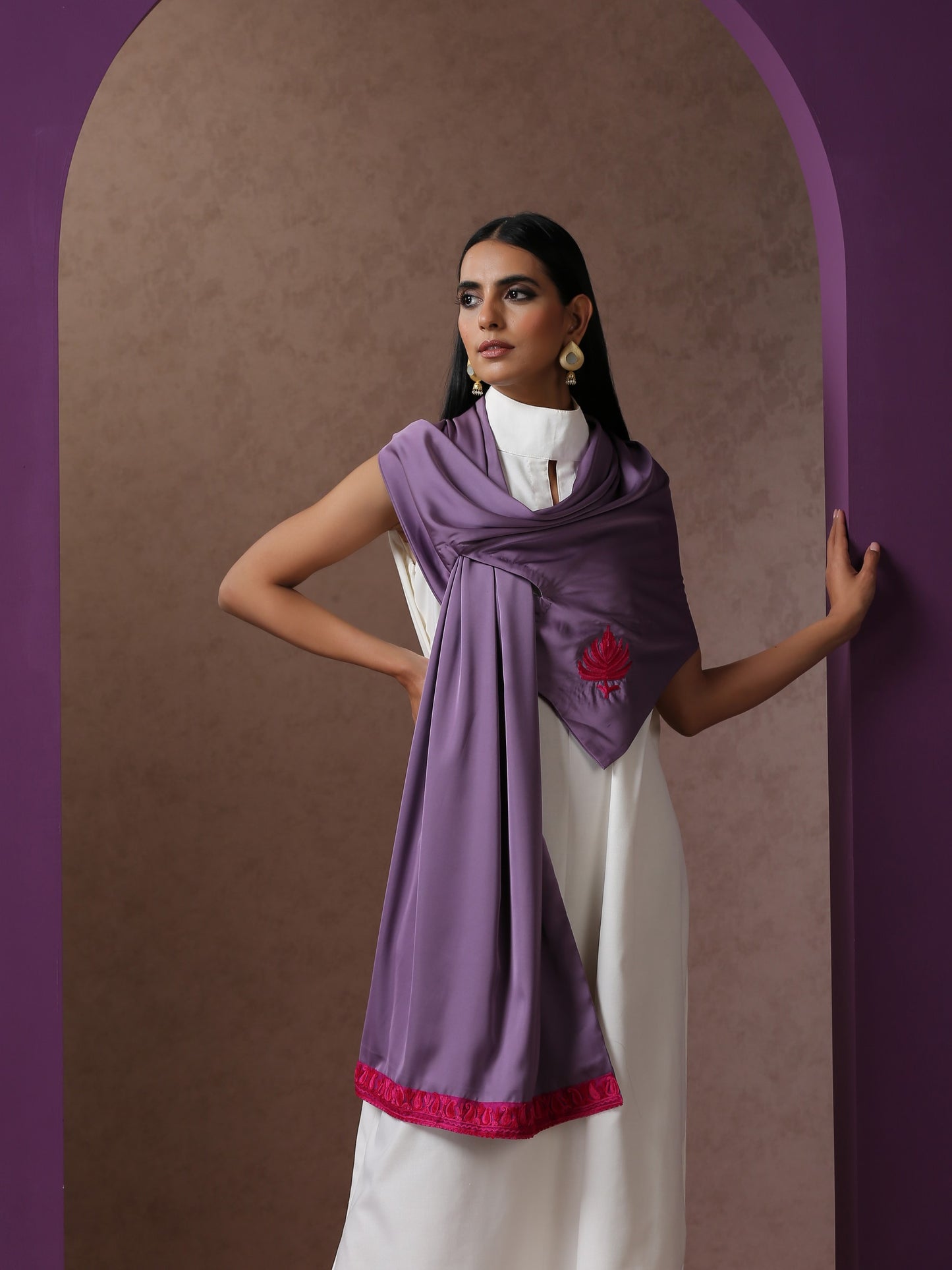 Bahaar Lilac Stole