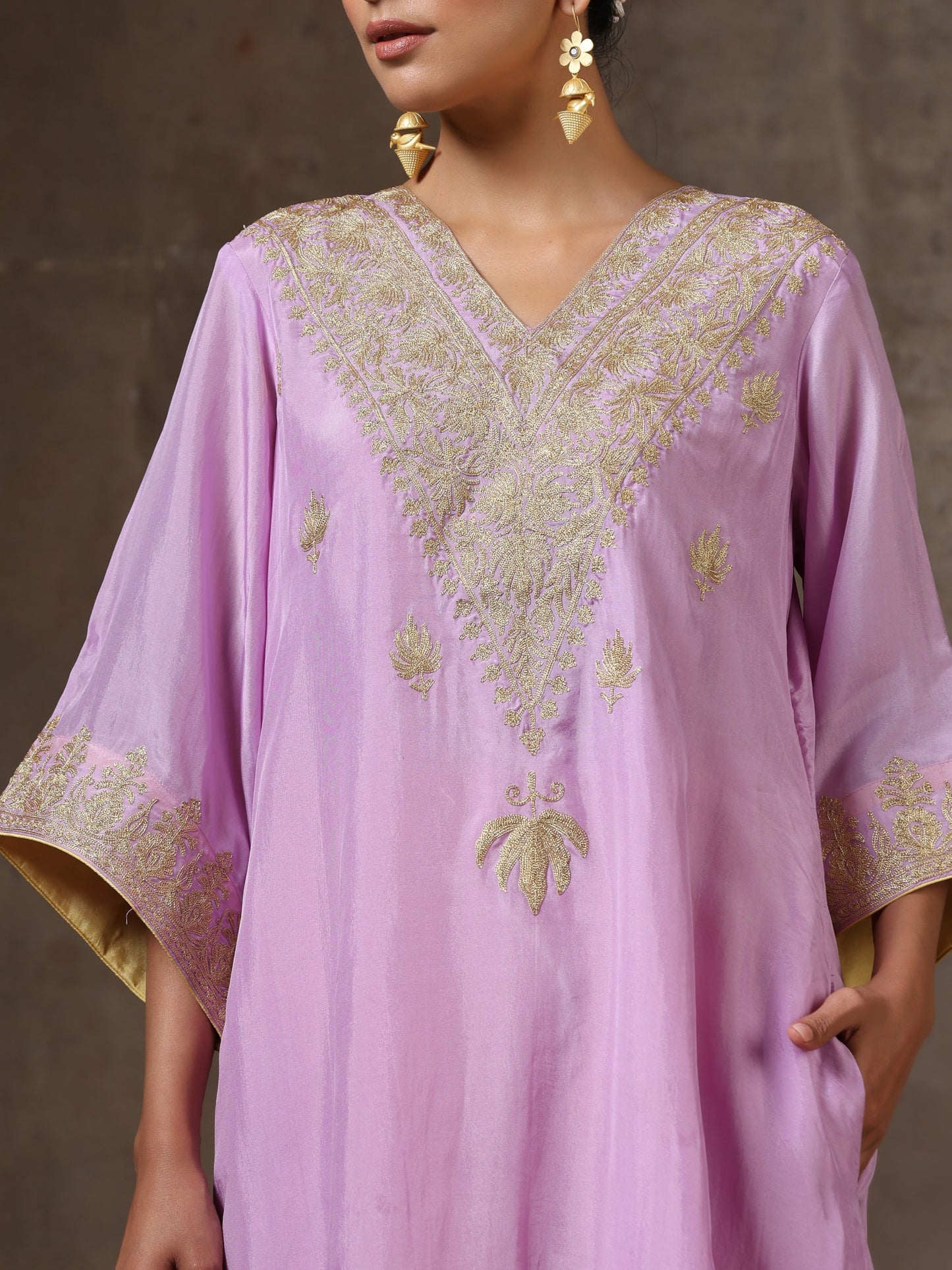 Aghaaz Purple & Lemon Kurta Set